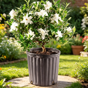 Bonsai Live Gardenia Bonsai Tree, Outdoor Live Bonsai Tree - Small, 4 Years Old, 6 to 8 Inches Tall - Plastic Grower Bonsai Pot
