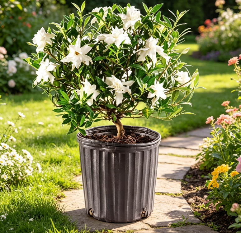 Bonsai Live Gardenia Bonsai Tree, Outdoor Live Bonsai Tree - Small, 4 Years Old, 6 to 8 Inches Tall - Plastic Grower Bonsai Pot - Image 2