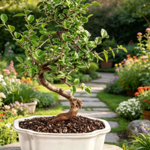 Bonsai Live Chinese Sweet Plum Bonsai Tree - 5 Years, 6 to 10 in - Indoor Bonsai in Ceramic Bonsai Pot